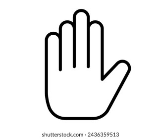 Hand Gesture Icon Line Simple Trendy Black and White Design.