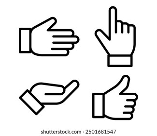 Hand Gesture Icon Line Simple Trendy Design.