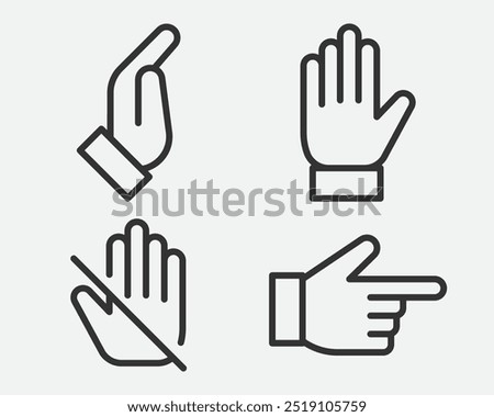 Hand Gesture Icon Line Simple Trendy Design.