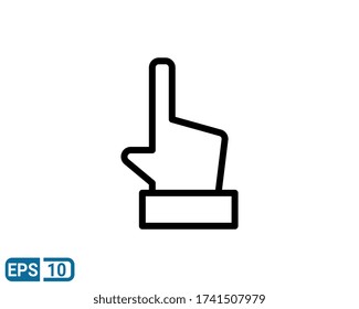 hand gesture icon in line style isolated on white background. EPS 10