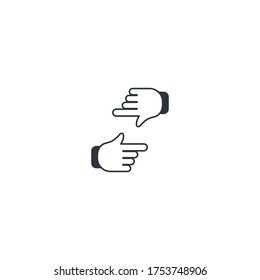 Diseño sencillo del logotipo del icono de gestos de mano 