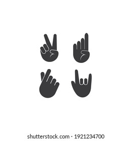 Hand gesture icon logo simple template design