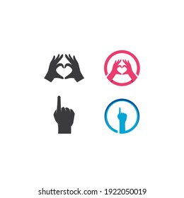 Hand gesture icon logo simple template design