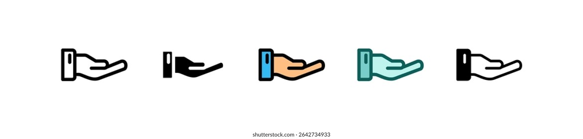 Hand Gesture Icon Multiple Vector Illustration