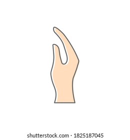 Hand gesture icon. Pray with hand illustration. Colorful arm silhouette vector illustration.	