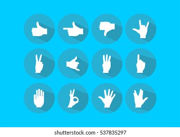 hand gesture icon set