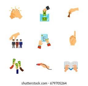 Hand gesture icon set