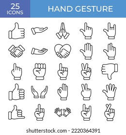 Hand Gesture Icon, Icon Set, Collection, Icons Logo Design Vector Template Illustration Sign And Symbol Pixels Perfect