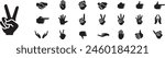 Hand gesture icon set. Editable stroke icons collection illustration vector.