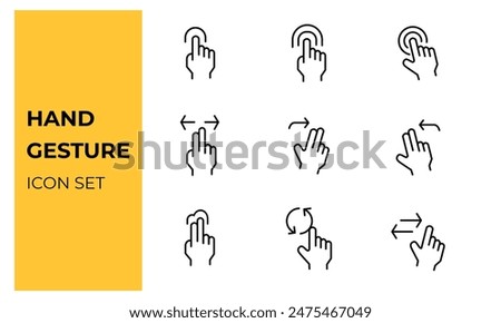 Hand Gesture icon set. flat vector