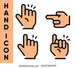 Hand Gesture Icon Set – Minimal Vector Line Icons