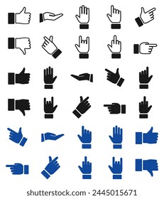 hand gesture icon set, simple and editable design, vector eps 10.