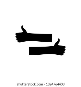 Hand gesture icon set. Thump up illustration. Black arm silhouette.