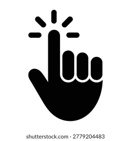 Hand Gesture Icon Showing Finger Pointing Up With Light Bulb Symbol Above