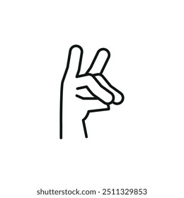 Hand gesture icon. Simple icon depicting a hand making a gesture, suitable for communication, social media, app, and web design. Vector illustration