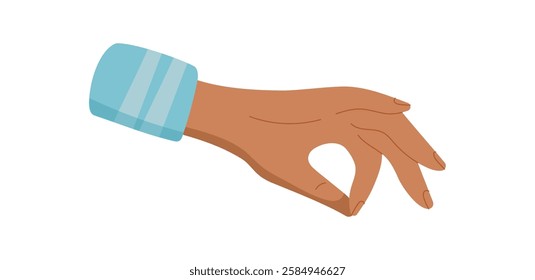 Hand gesture icon symbolizes the act of giving. This visual representation of a hand receiving expresses human connection. Flat design style, ideal for charity concepts and donation themes.