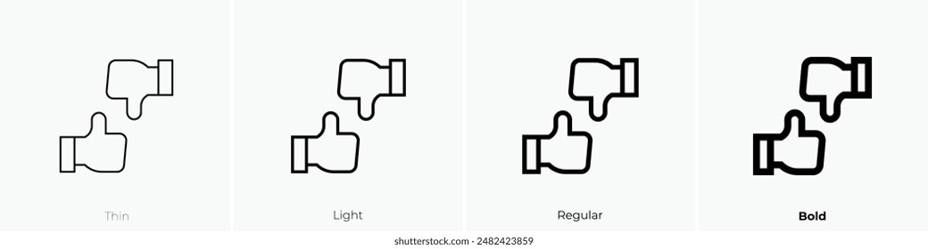 hand gesture icon. Thin, Light Regular And Bold style design isolated on white background