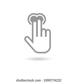 Hand Gesture icon Two fingers touch