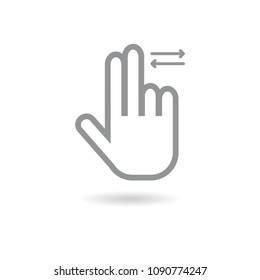 Hand Gesture icon Two fingers sliding left right