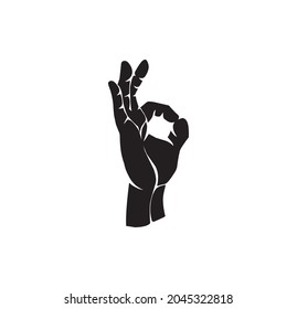 vector de icono de gestos de mano, signo correcto