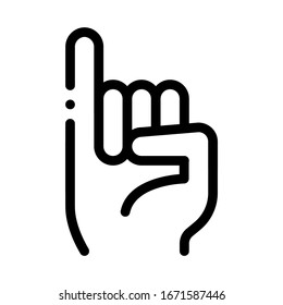 Vector de icono de gesto manual. Signo de gesto de mano de esquema. Ilustración de símbolo de contorno aislado