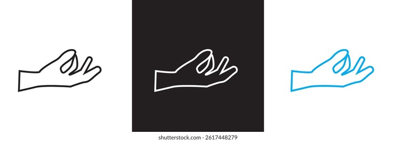 Hand gesture icon.  Vector for websites, mobile interfaces, presentations, banner, visual branding etc. Vector illustration. isolated on white and black background. EPS 10