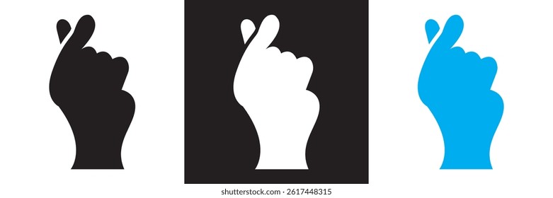 Hand gesture icon.  Vector for websites, mobile interfaces, presentations, banner, visual branding etc. Vector illustration. isolated on white and black background. EPS 10