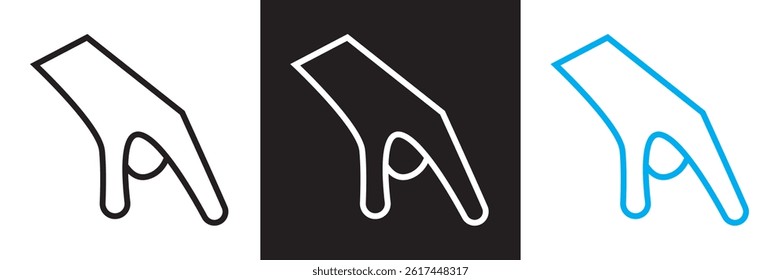 Hand gesture icon.  Vector for websites, mobile interfaces, presentations, banner, visual branding etc. Vector illustration. isolated on white and black background. EPS 10