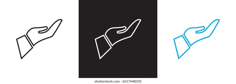 Hand gesture icon.  Vector for websites, mobile interfaces, presentations, banner, visual branding etc. Vector illustration. isolated on white and black background. EPS 10
