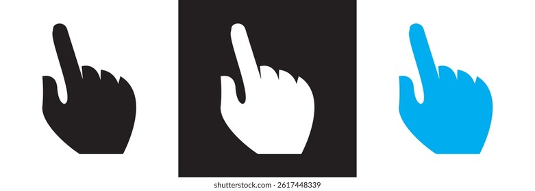 Hand gesture icon.  Vector for websites, mobile interfaces, presentations, banner, visual branding etc. Vector illustration. isolated on white and black background. EPS 10