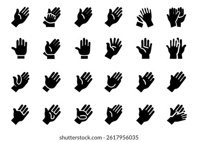Hand Gesture Icons Set  Minimal Line Style Symbol Collection for UI, UX  Graphic Design