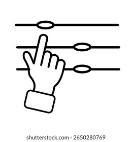 Hand gesture icons showing different signs and directions