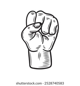 Hand Gesture Illustration Colorless - 02