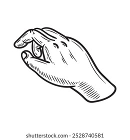 Hand Gesture Illustration Colorless - 08