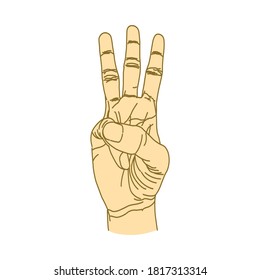 Hand Gesture Illustration Vector Line Art Stock Vector (Royalty Free ...