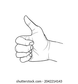 Hand gesture illustration. vector and sign logo