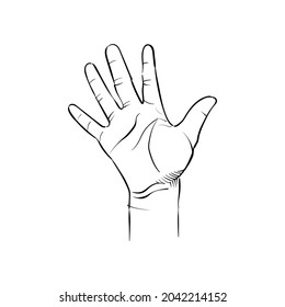 Ilustración de gesto manual. logotipo vectorial y de signo