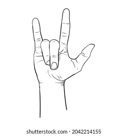 Hand gesture illustration. vector and sign logo