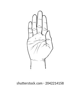 Ilustración de gesto manual. logotipo vectorial y de signo