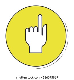 Hand gesture inside green button design