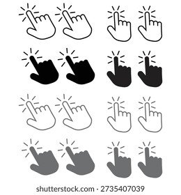 Hand Gesture and Interaction Vector Icons
