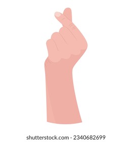 Hand gesture, Korean heart symbol. Body language for communication.Vector illustration isolated on white background.