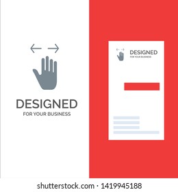 Hand, Gesture, Left, Right, zoom out Grey Logo Design and Business Card Template