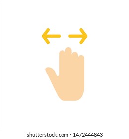 Hand, Gesture, Left, Right, zoom out  Flat Color Icon. Vector icon banner Template