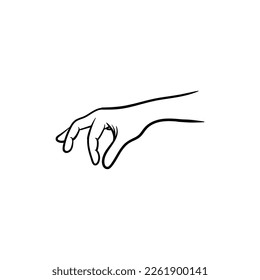 Hand Gesture line creative illustration design, logo design concept illustration template idea