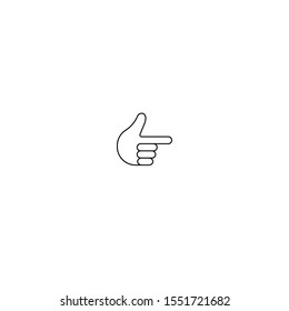 Hand gesture line icon design isolated on white background. Finger.