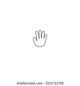 Hand gesture line icon design isolated on white background. Finger.