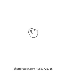 Hand gesture line icon design isolated on white background. Finger.