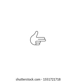 Hand gesture line icon design isolated on white background. Finger.