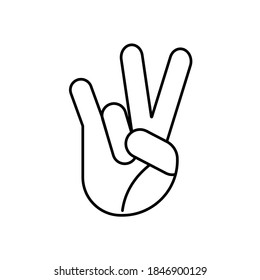 Hand Gesture V Sign Victory Peace Stock Vector (Royalty Free) 1174905205